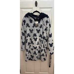 New Disney faux fur sleepwear hoodie ladies medium gray blue